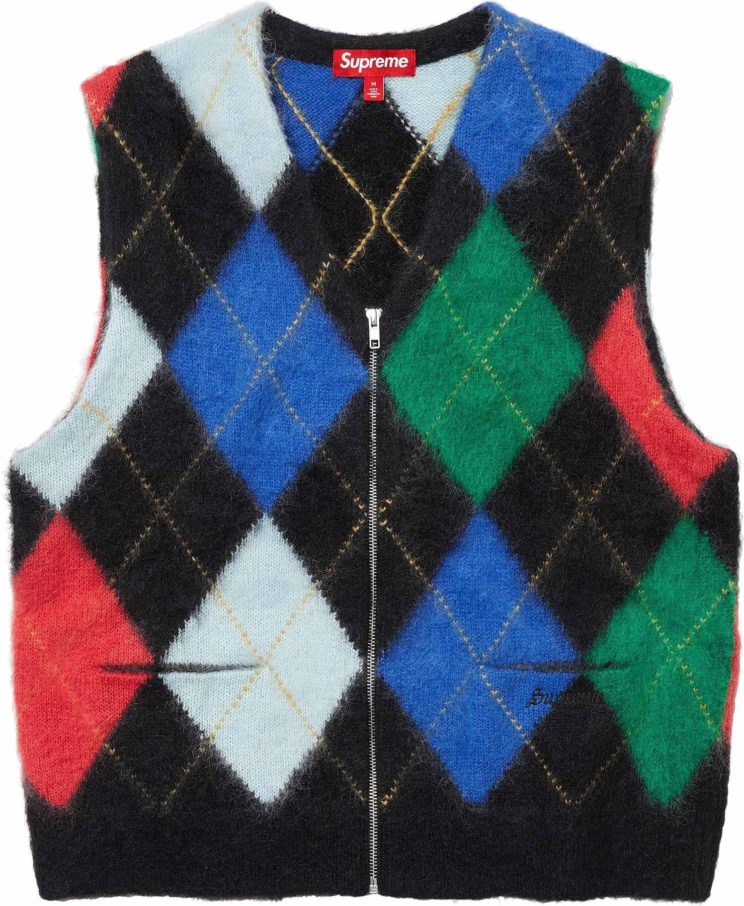 Brushed Argyle Zip Up Vest view 2